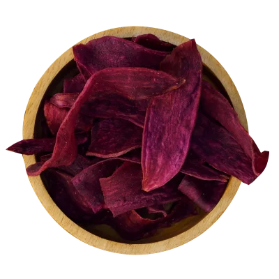 Bowl de snacks vegetales de boniato lila