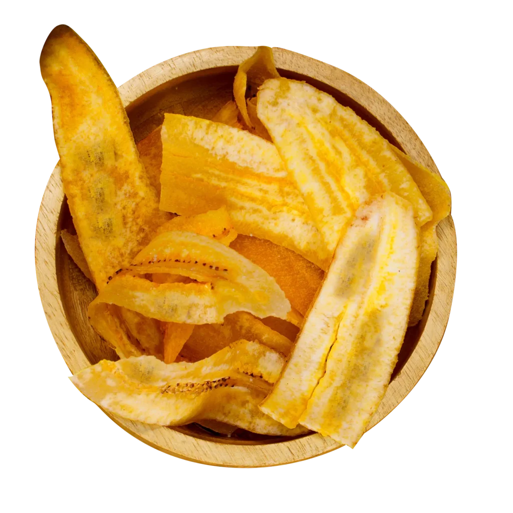 Bowl de snacks de plátanos finas hierbas
