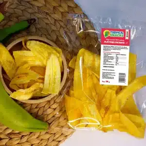 Snacks vegetales de plátanos picantes